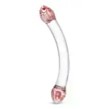 Изогнутый стимулятор Glas Red Head Double Dildo, бесцветный, до 22 см