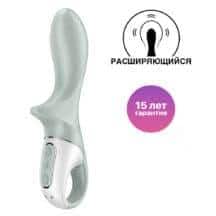 Анальный вибратор с расширением Satisfyer Air Pump Booty 3, серо-зеленый