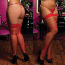 Чулки Seven`til Midnight Большого Размера в Сетку с Кружевной Резинкой - XL, красный. Нет в наличии Чулки Seven`til Midnight Большого Размера в Сетку с Кружевной Резинкой - XL, красный