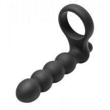 Насадка с вибрацией Double Fun Cock Ring with Double Penetration Vibe XR Brands черный