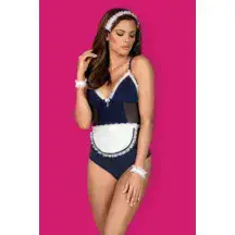 Боди Obsessive Maid teddy, Синий, L/XL