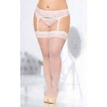 Чулки Soft Line на кружевной резинке белые, XXL. Нет в наличии Чулки Soft Line на кружевной резинке белые, XXL