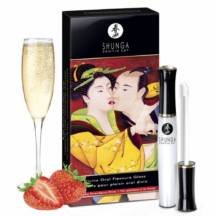 Блеск для губ 3 в 1 Shunga Oral Pleasure Gloss Клубника с шампанским, 10 мл