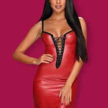 Сорочка Obsessive Redella dress Red, Красный, S/M