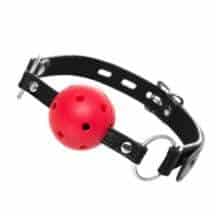 Кляп-шар с отверстиями для дыхания Anonymo by Toyfа, красный. Нет в наличии Кляп-шар с отверстиями для дыхания Anonymo by Toyfа, красный