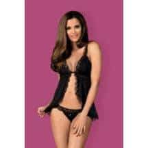 Сорочка Obsessive Arisha babydoll, Чёрный, L/XL