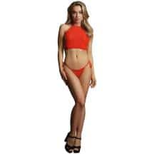 Комплект топ и трусики со стразами Shots Le Desir S/XL, красный. Нет в наличии Комплект топ и трусики со стразами Shots Le Desir S/XL, красный