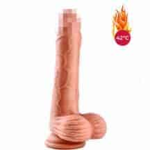 Фрикционный фаллоимитатор с вибрацией, ротацией и нагревом Erocome Hercules 21.5 см, телесный Фрикционный фаллоимитатор с вибрацией, ротацией и нагревом Erocome Hercules 21.5 см, телесный