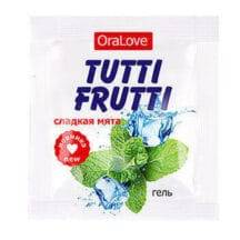 Оральная гель-смазка Bioritm Tutti-Frutti OraLove Сладкая мята на водной основе, 4 мл