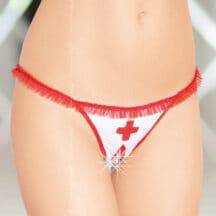 Стринги медсестры открытые, бело-красные, M/L. Нет в наличии Стринги медсестры открытые, бело-красные, M/L