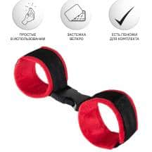 Наручники Anonymo by Toyfа на коротком креплении-пряжке, черно-красные. Нет в наличии Наручники Anonymo by Toyfа на коротком креплении-пряжке, черно-красные