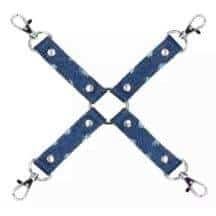 Крестообразный фиксатор Shots Ouch! Roughend Denim Style для оков, синий