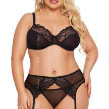 1903 / SLC / Марелла - Бюстгальтер, Трусы и пояс для чулок XXL, черный