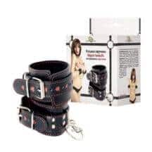 Наручники Джага-Джага с сердцами и контрастной строчкой, черные. Нет в наличии Наручники Джага-Джага с сердцами и контрастной строчкой, черные