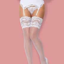 Чулки Obsessive, белые L/XL. Нет в наличии Чулки Obsessive, белые L/XL