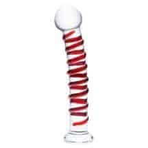 Стимулятор Glas Mr. Swirly 25.4 см, бесцветный с красным