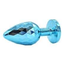 Анальная пробка Kanikule Large, голубая с голубым кристаллом Анальная пробка Kanikule Large, голубая с голубым кристаллом