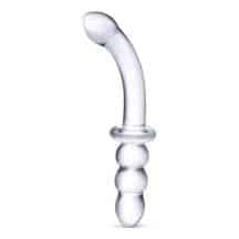 Двусторонний ребристый стимулятор Glas Ribbed G-Spot, бесцветный Двусторонний ребристый стимулятор Glas Ribbed G-Spot, бесцветный