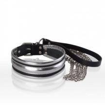 Ошейник серебристый с поводком SITABELLA. Нет в наличии Ошейник серебристый с поводком SITABELLA