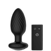 Анальная вибропробка с ротацией Nexus Tornado Medium c пультом ДУ, черная