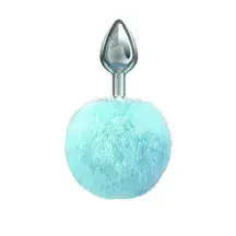 Анальная пробка Lola Games Diamond Twinkle, серебристая с голубым хвостом