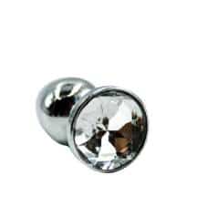 Анальная пробка Kanikule Small хромированная, серебристая с бесцветным кристаллом