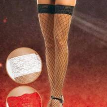 Чулки Soft Line в крупную сетку  черные, XL 