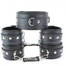 Набор для фиксации BDSM Арсенал с заклепками, черный. Нет в наличии Набор для фиксации BDSM Арсенал с заклепками, черный