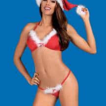 Фантастический новогодний комплект Obsessive Santastic, красный, L/XL