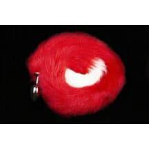 Анальная пробка Пикантные Штучки с красно-белым длинным хвостом, серебристая, 6 см. Нет в наличии Анальная пробка Пикантные Штучки с красно-белым длинным хвостом, серебристая, 6 см