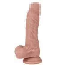 Фаллоимитатор Real Basic Toy с мошонкой на присоске 19 см, M, телесный