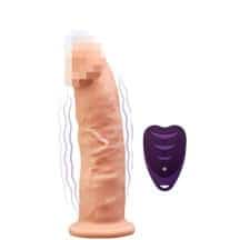 Фаллоимитатор с вибрацией и пультом ДУ SilexD Model 2 17.5 см, телесный