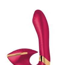 Вибратор для точки G Shunga Soyo с широким клиторальным стимулятором, малиновый