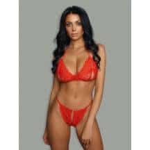 Комплект эротического белья лиф и трусики Amor El, красный, S/M. Нет в наличии Комплект эротического белья лиф и трусики Amor El, красный, S/M