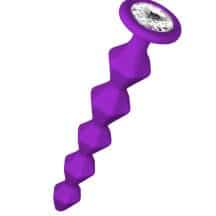 Анальная цепочка с кристаллом Lola Games Emotions Buddy, фиолетовая с бесцветным кристаллом