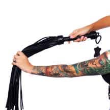 Флоггер Scandal из натуральной кожи большой, черный