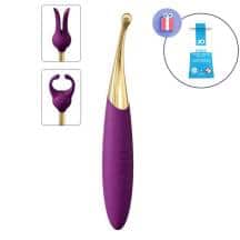 Точечный двухсторонний вибратор Svakom Beatrice с насадками, фиолетовый