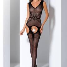 Комбинезон черный с имитацией чулок и доступом  Passion, S-XXL