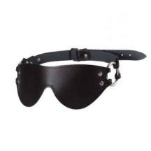 Маска на глаза из кожи с хромированной фурнитурой Sitabella, черный