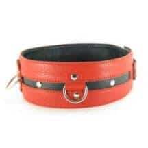 Ошейник из кожи черно-красный увеличенного размера. Нет в наличии Ошейник из кожи черно-красный увеличенного размера