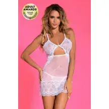 Комбинация и стринги Candy Girl Neve белые, XL