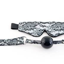 Кружевной Набор Marcus серебристый: Маска и Кляп