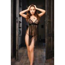 Эротическая комбинация с бахромой и стринги Elawin, черная, M. Нет в наличии Эротическая комбинация с бахромой и стринги Elawin, черная, M