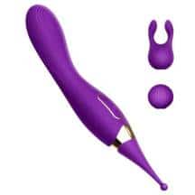 Двухсторонний вибратор для точки G с точечным стимулятором Erocome Dorado, фиолетовый. Нет в наличии Двухсторонний вибратор для точки G с точечным стимулятором Erocome Dorado, фиолетовый