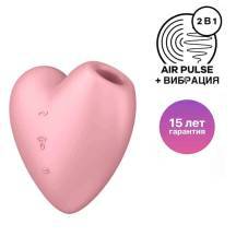 Вакуумный стимулятор клитора с вибрацией Satisfyer Cutie Heart, розовый