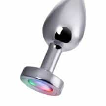 Анальная пробка Toyfa Metal со светодиодами, 3,4 см, серебристый. Нет в наличии Анальная пробка Toyfa Metal со светодиодами, 3,4 см, серебристый