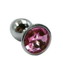 Анальная пробка Kanikule Medium, серебристая с нежно-розовым кристаллом. Нет в наличии Анальная пробка Kanikule Medium, серебристая с нежно-розовым кристаллом