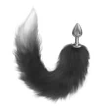 Анальная пробка Lola Games Diamond Galaxy, серебристая с чёрно-белым хвостом Анальная пробка Lola Games Diamond Galaxy, серебристая с чёрно-белым хвостом