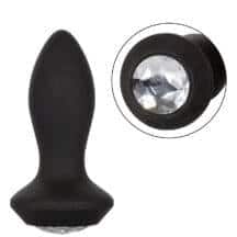 Анальная вибропробка CalExotics Power Gem Petite, чёрная с бесцветным кристаллом. Нет в наличии Анальная вибропробка CalExotics Power Gem Petite, чёрная с бесцветным кристаллом