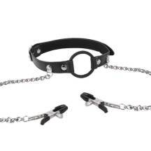 Кляп с зажимами для сосков пикантные штучки, серебристый. Нет в наличии Кляп с зажимами для сосков пикантные штучки, серебристый